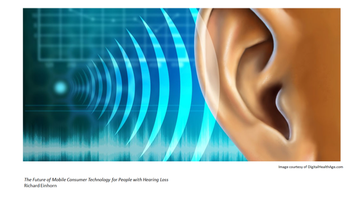 Image showing an ear with wireless wavelengths illustrating someone listening.